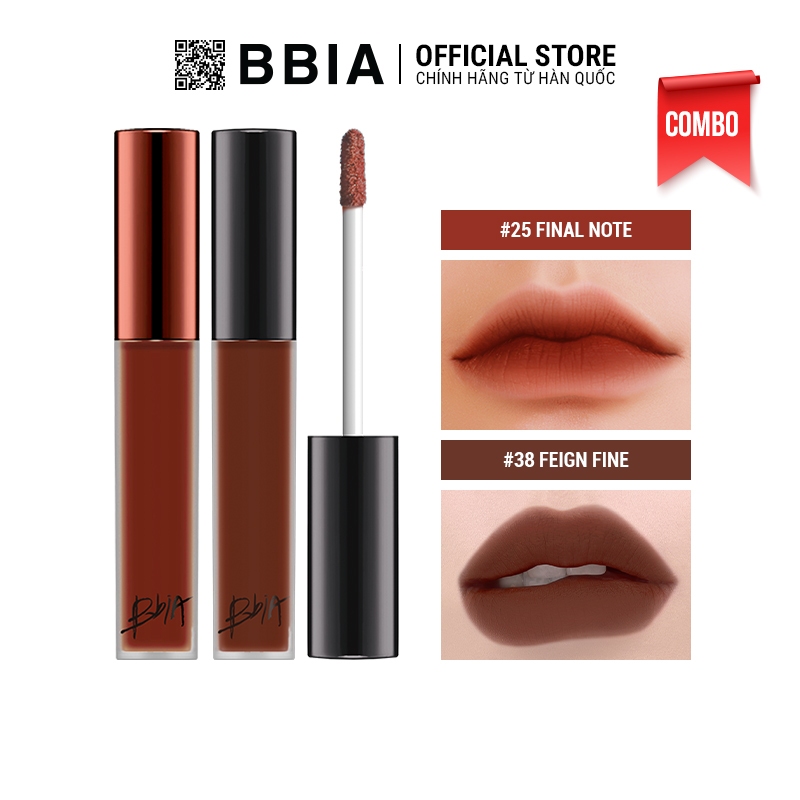 Combo Lasting Friends Lovely - Gồm 2 Son Kem Lì Bbia Last Velvet Lip Tint 5g