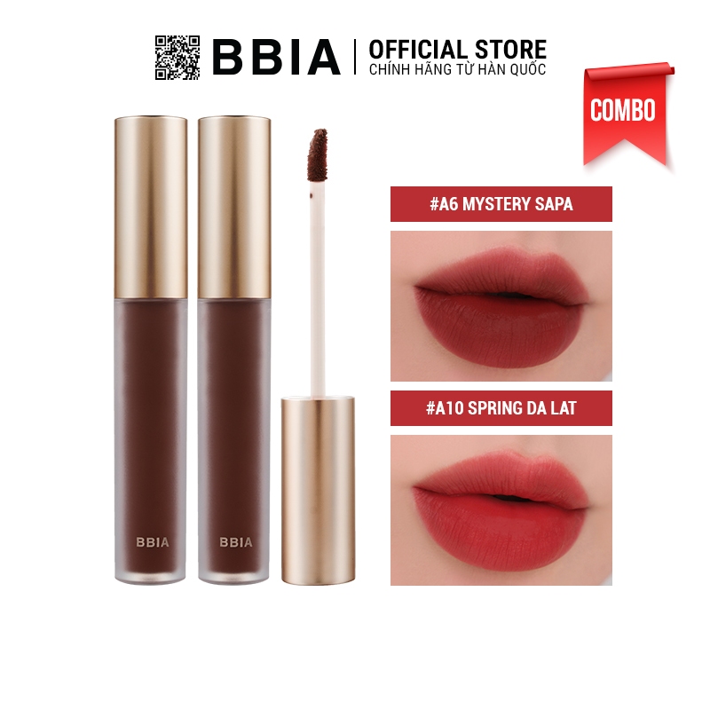 Combo Gồm 2 Son kem lỳ Bbia Last Velvet Lip Tint Asia Edition 2 ( 2 x 5g)