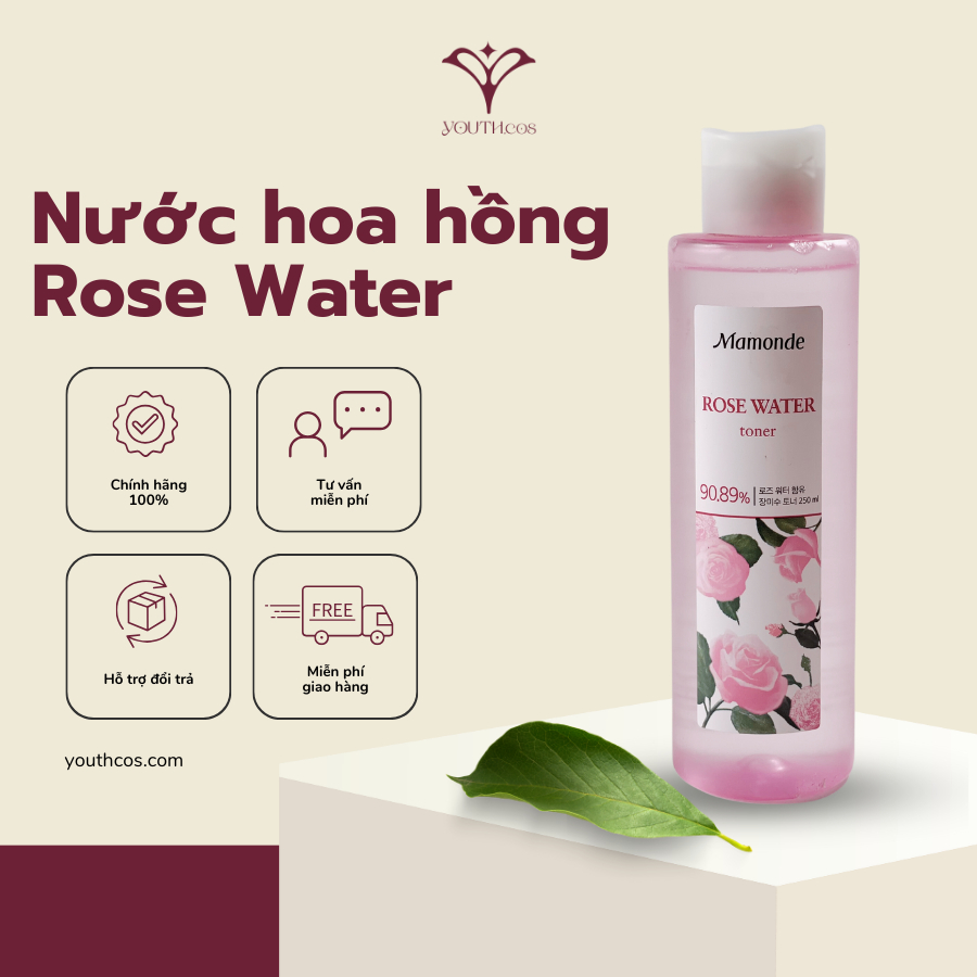 Nước Hoa Hồng Mamonde Rose Water Toner 250ml Hàn Quốc, Cung Cấp Độ Ẩm, Se Khít Lỗ Chân Lông, Làm Mịn Da YOUTHCOS13