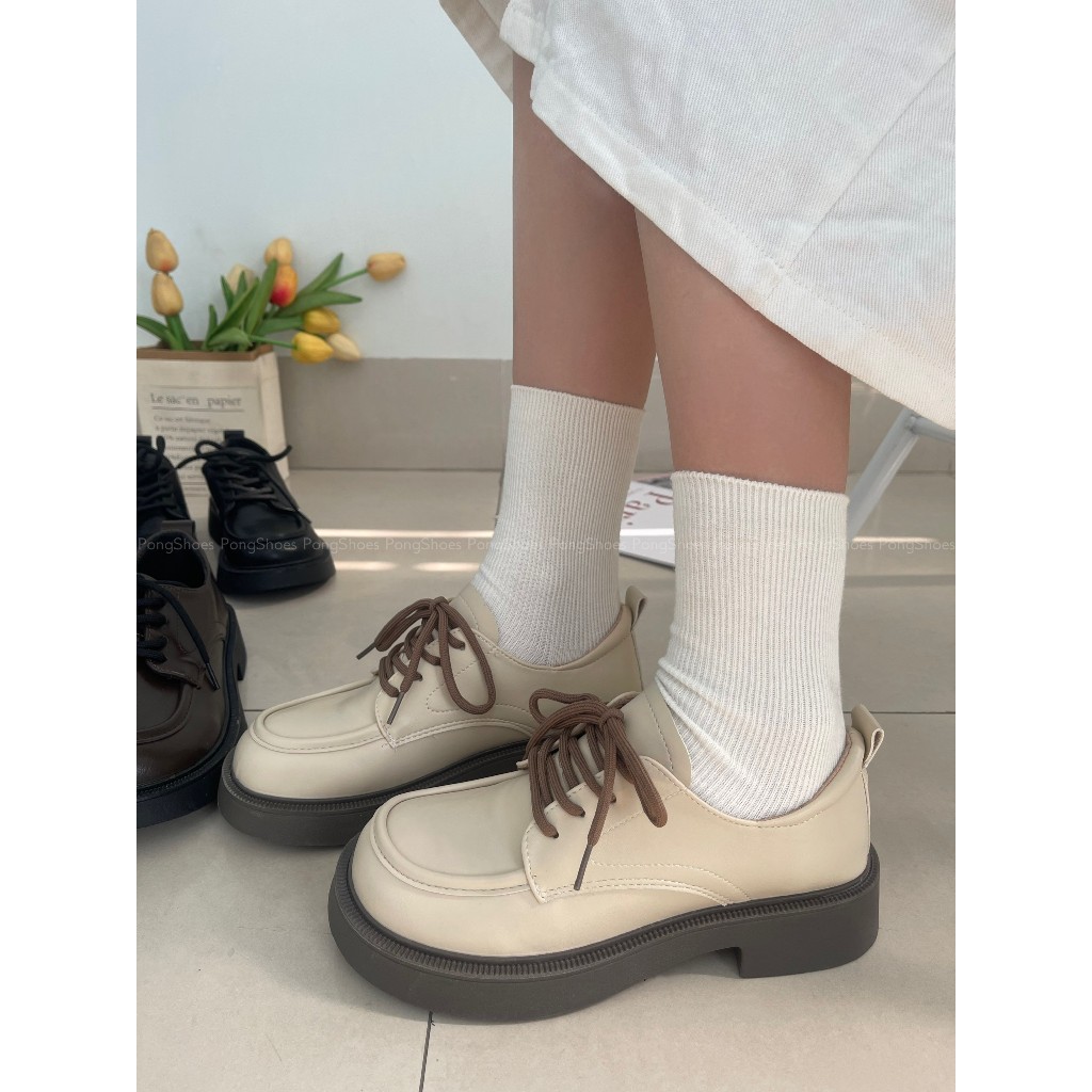 Giày Oxford Nữ Pong Shoes cổ thấp phong cách basic_FULL BOX - Mã 1510