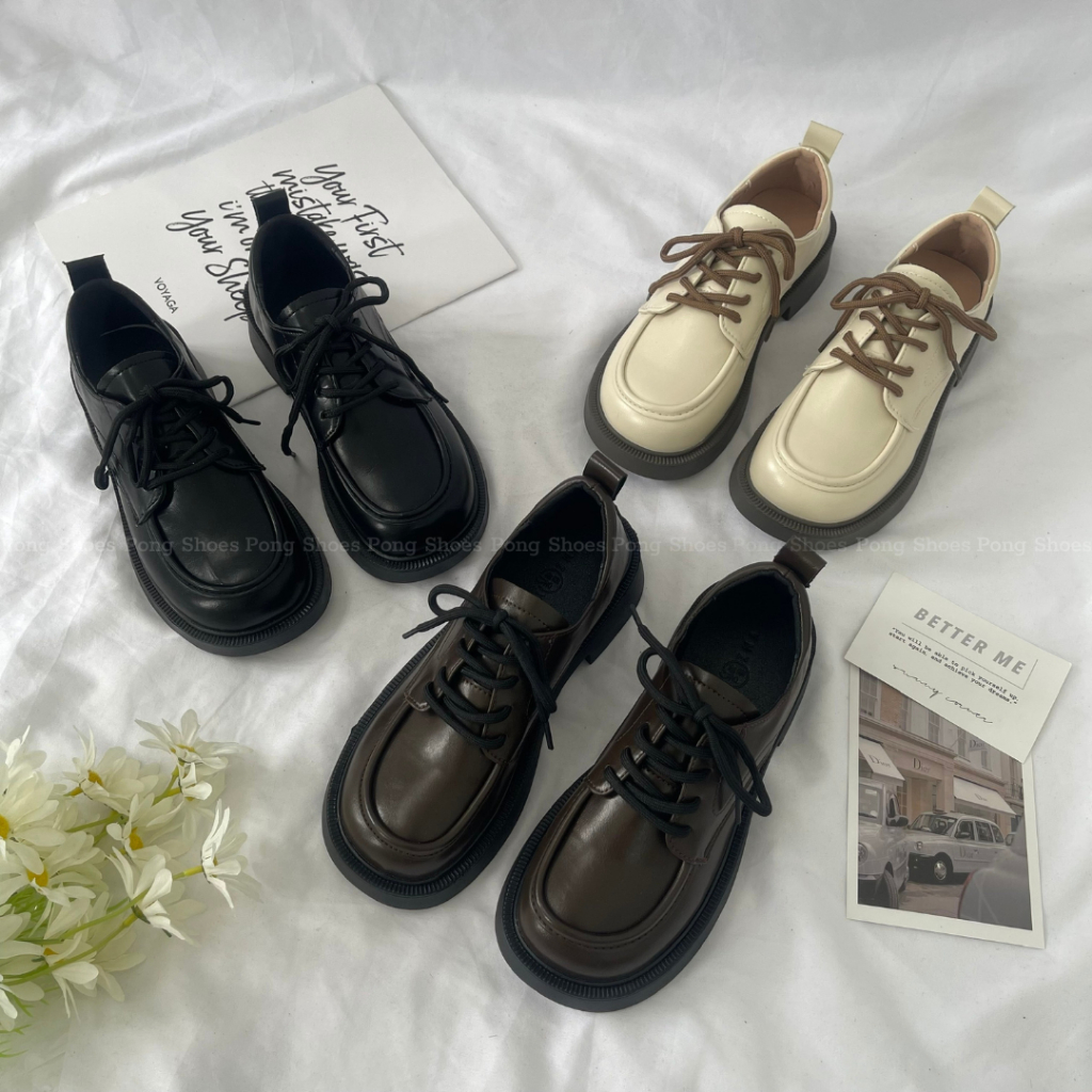 Giày Oxford Nữ Pong Shoes cổ thấp phong cách basic_FULL BOX - Mã 1510