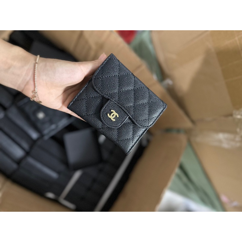 Ví mini Chan nel trần ô dáng vuông