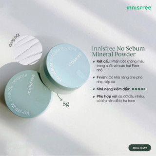 PHẤN PHỦ BỘT KIỀM DẦU INNISFREE NO SEBUM MINERAL POWER ( MẪU MỚI )