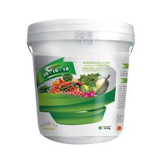 Phân bón NPK 30-10-10 Raw Rin xô 10 kg dụng cho tất cả các loại cây trồng