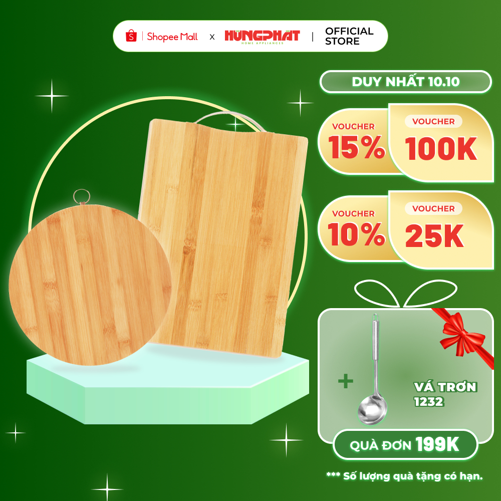 Thớt tre tự nhiên cao cấp kháng khuẩn chống nấm mốc