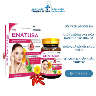 Viên uống vtm enatusa vipspharma bổ sung vitamin e, giảm nám, mờ tàn nhang, chống nắng - 30 viên