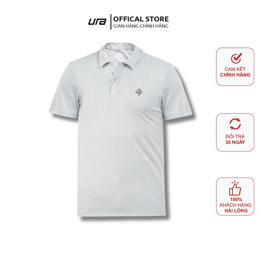 Áo Polo Nam Vải Polyester 100% Hoa Văn Co Giãn Thoải Mái Khi Hoạt Động Thể Thao URASport TM033003