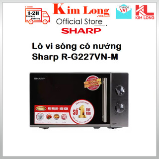 Lò vi sóng sharp r-g227vn-m 20 lít có nướng công suất 800-1000w, rã đông, hâm, nấu, nướng