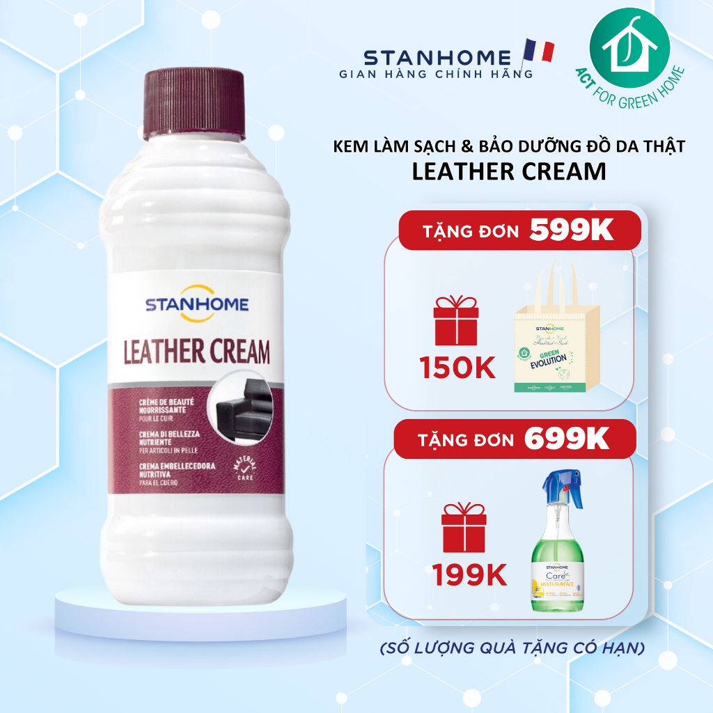 Kem Dưỡng Đồ Da Thật STANHOME Leather Cream Làm Sạch Và Vệ Sinh Nội Thất Ô Tô, Ghế Da 250ML
