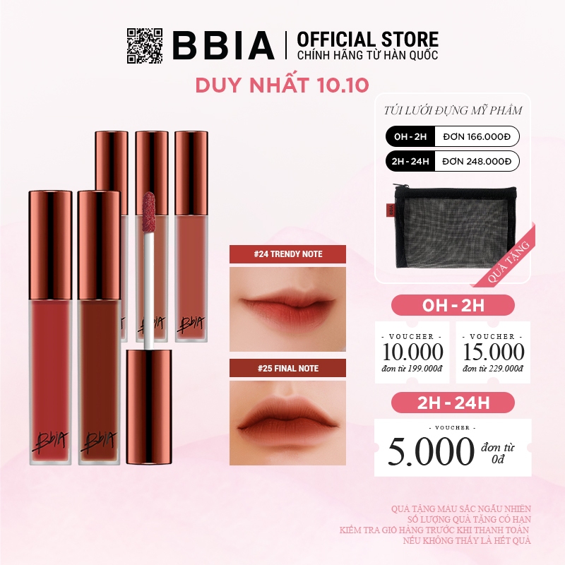 Son Kem Lì Bbia Last Velvet Lip Tint Version 5  5g Bbia Official Store