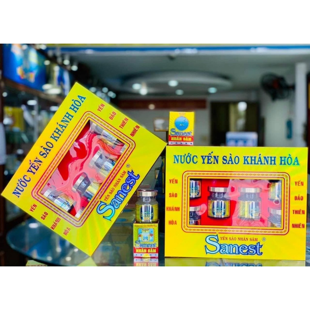 Nước Yến sào Khánh Hòa Nhân sâm Fucoidan 70ml, Hộp 6 lọ - 700H6