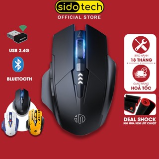 Chuột không dây bluetooth SIDOTECH INPHIC M6PRO gaming tắt âm silent chống ồn công thái học laptop PC làm việc chơi game