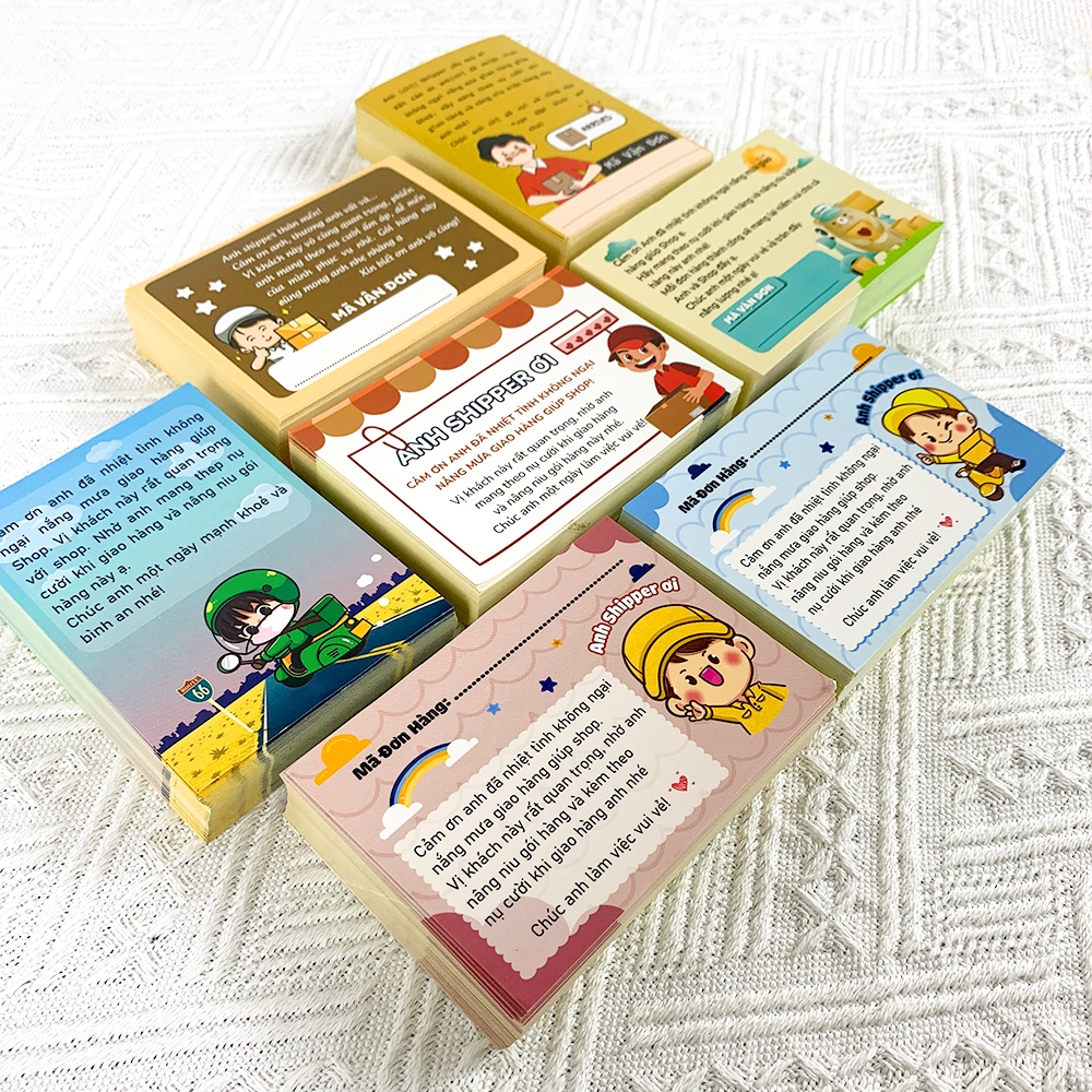 Tem Cảm Ơn Shipper, Anh Shipper Ơi, Decal Dán Size 7x10cm Có Keo Dán Sẵn & Ô Ghi Mã Vận Đơn Cho Shop Bán Hàng Online