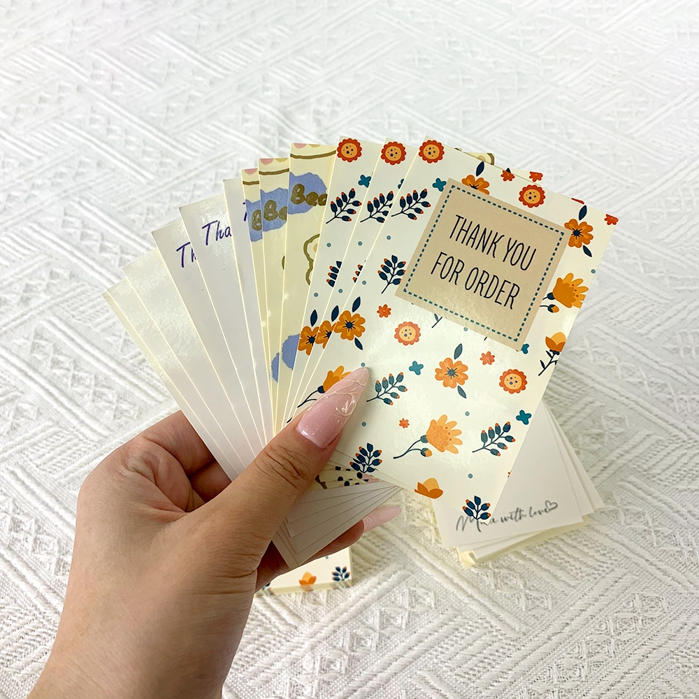 Tem Dán Niêm Phong Hộp Carton, Tem Decal Thank You Có Keo Dán Sẵn Size 7x11cm, Nhãn Dán Giá Rẻ, Cán Màng Chống Nước