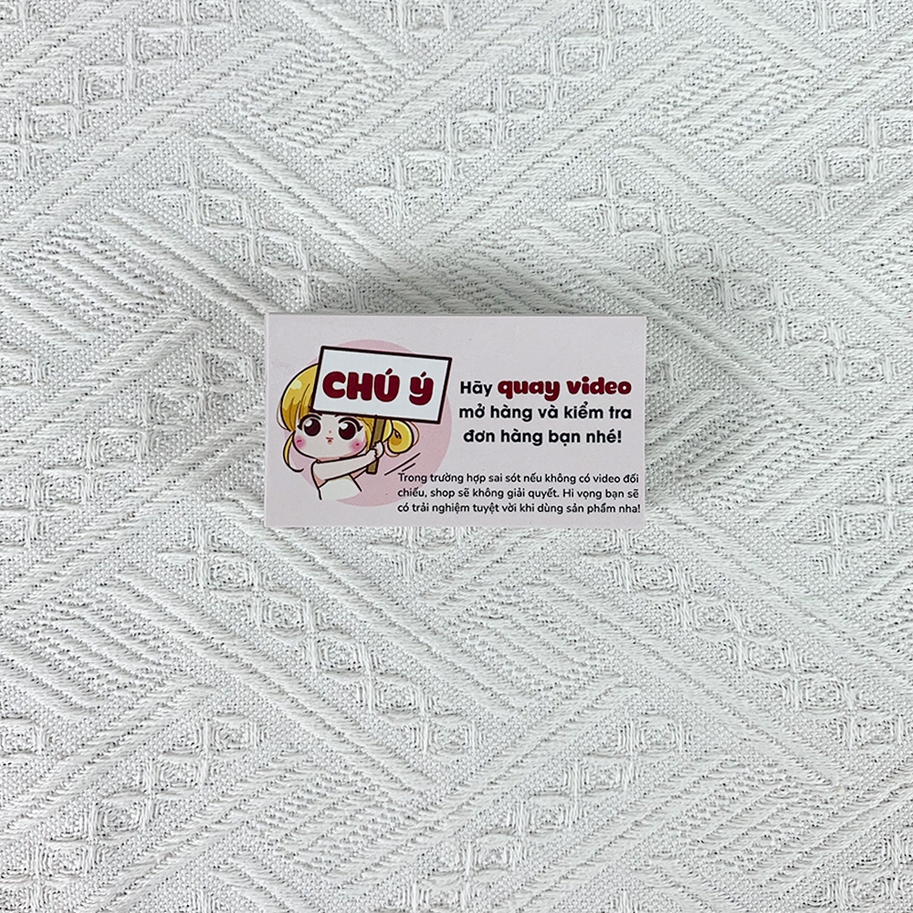 Tem Dán Chú Ý Quay Video  Trước Khi Mở Hàng, Size 5x9cm Có Keo Dán Sẵn, Mẫu Cute, Decal Nhãn Đẹp Giá Rẻ