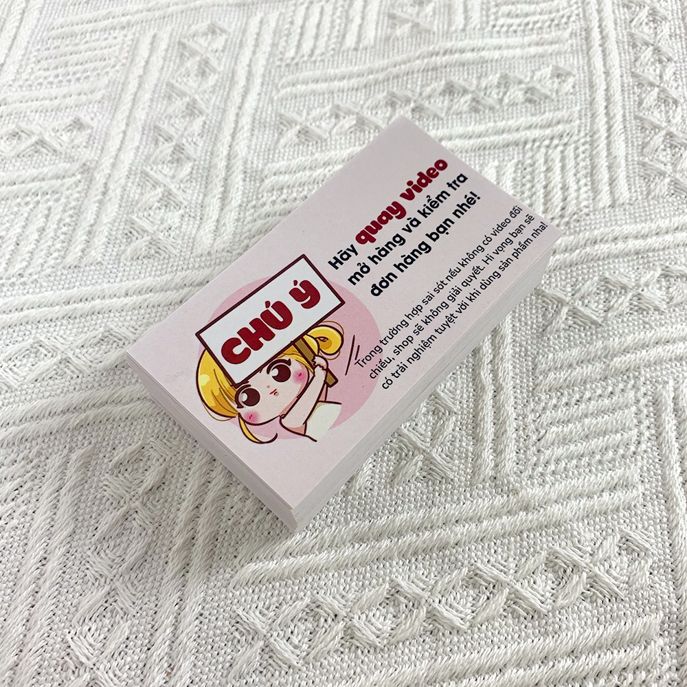 Tem Dán Chú Ý Quay Video  Trước Khi Mở Hàng, Size 5x9cm Có Keo Dán Sẵn, Mẫu Cute, Decal Nhãn Đẹp Giá Rẻ