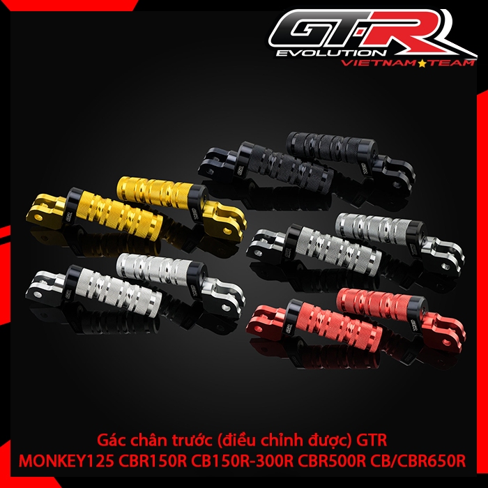 [Chính hãng] Gác chân trước (điều chỉnh được) GTR MONKEY125 CBR150R CB150R CB300R CBR500R CB650R CBR650R