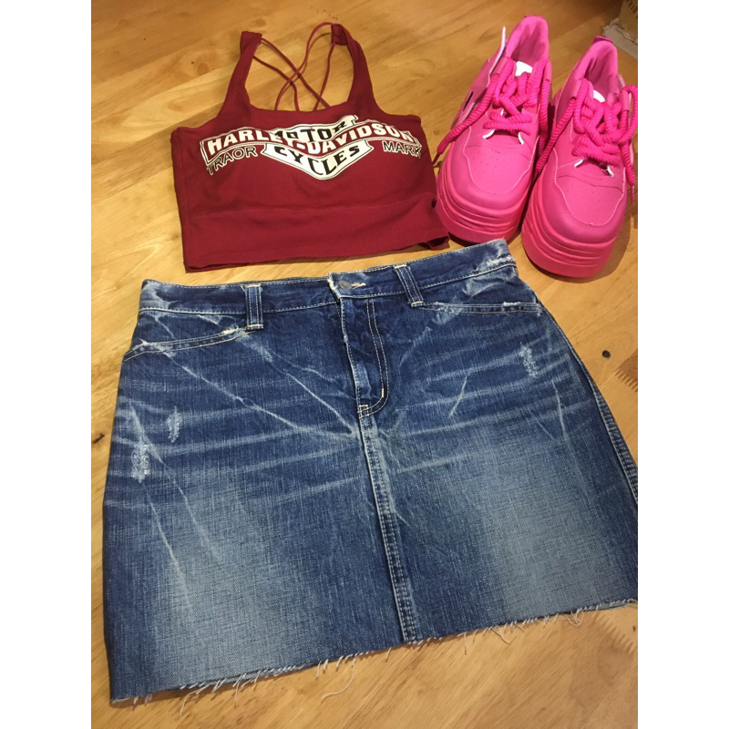 Chân váy jean mini skirt y2k, soft girl,...