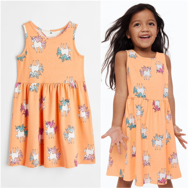 Váy cotton HM auth săn sale bé gái 1 đến 10 tuổi