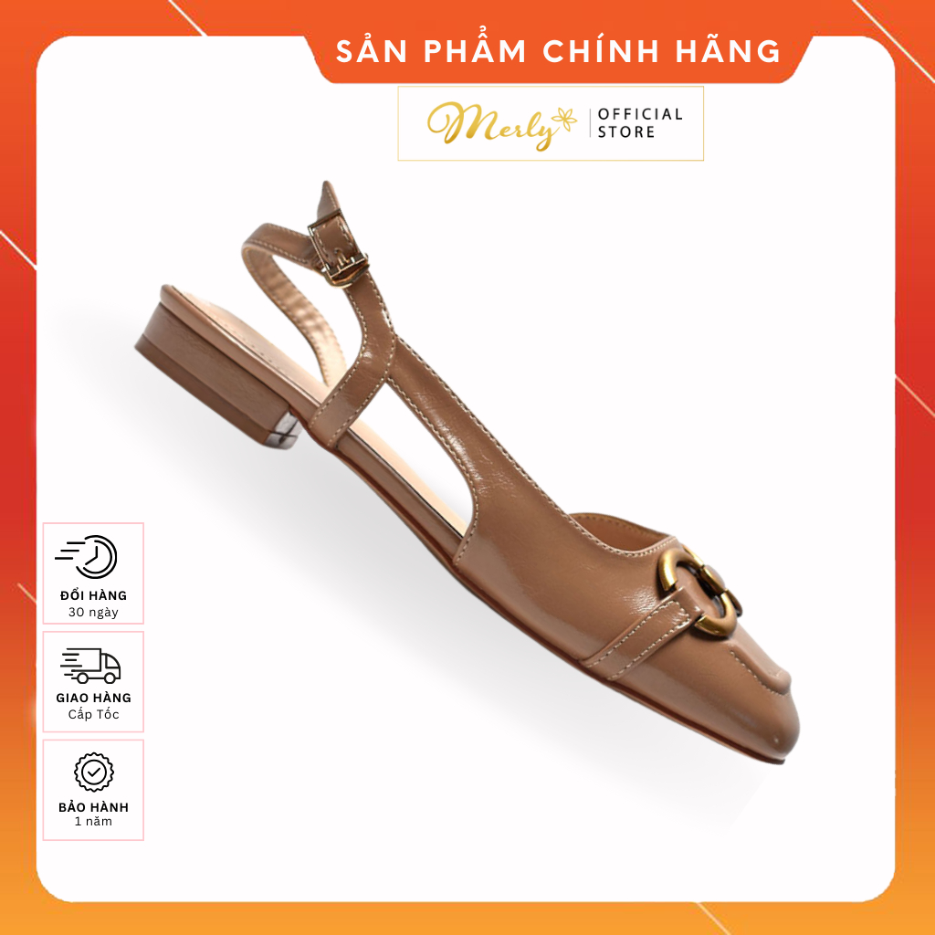 Giày Sandal Bệt Nữ Merly 1452, Giày Xăng Đan Bệt Mũi Vuông