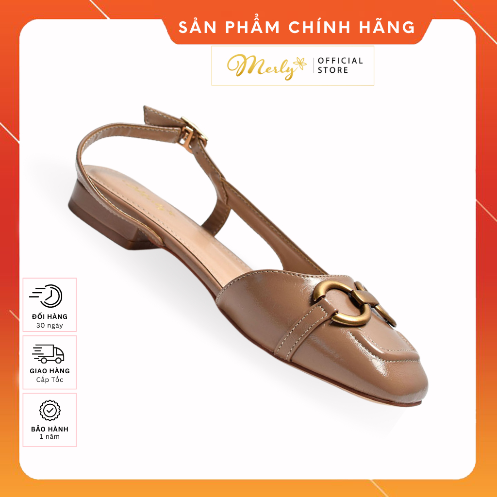 Giày Sandal Bệt Nữ Merly 1452, Giày Xăng Đan Bệt Mũi Vuông