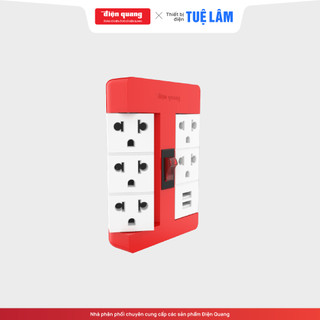 Ổ cắm xoay 90° điện quang đq esk rt 53 2usb