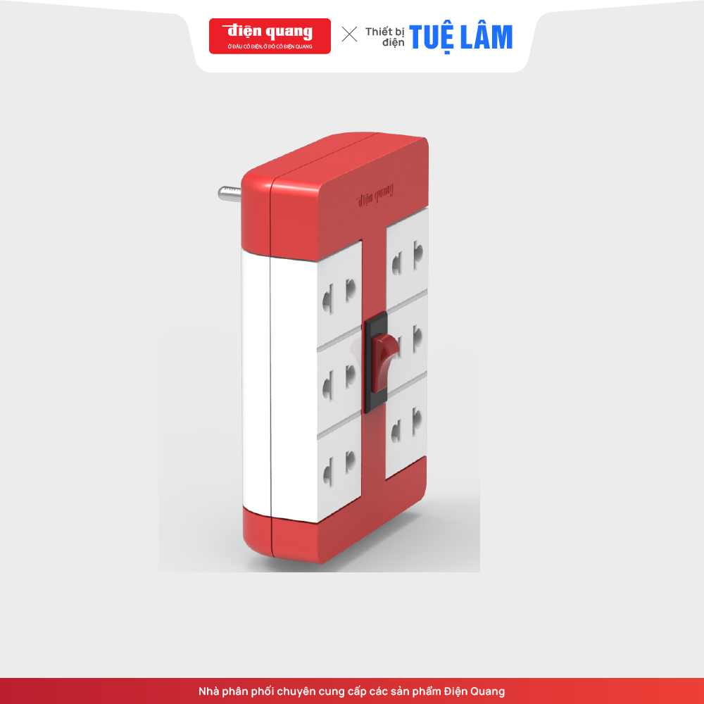 Ổ Cắm Xoay 90° Điện Quang ĐQ ESK RT 6PW (6 Lỗ)
