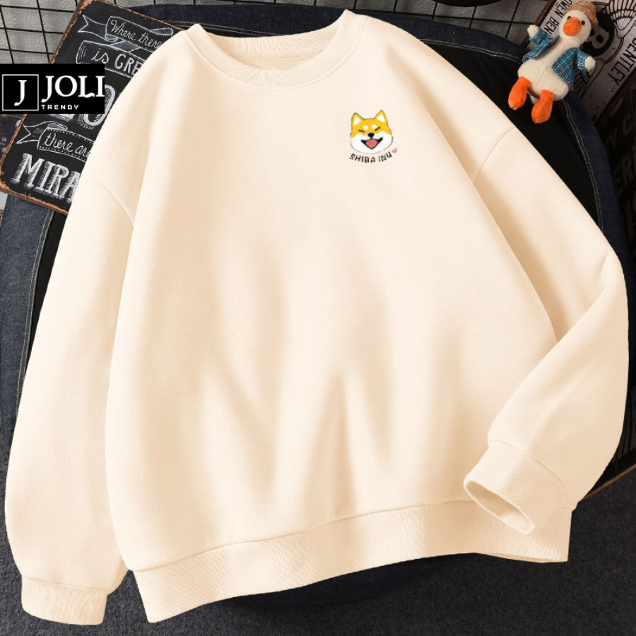 Áo Sweater BST Shiba Nam Nữ By JOLI Unisex Chất Nỉ Lót Bông Form Rộng
