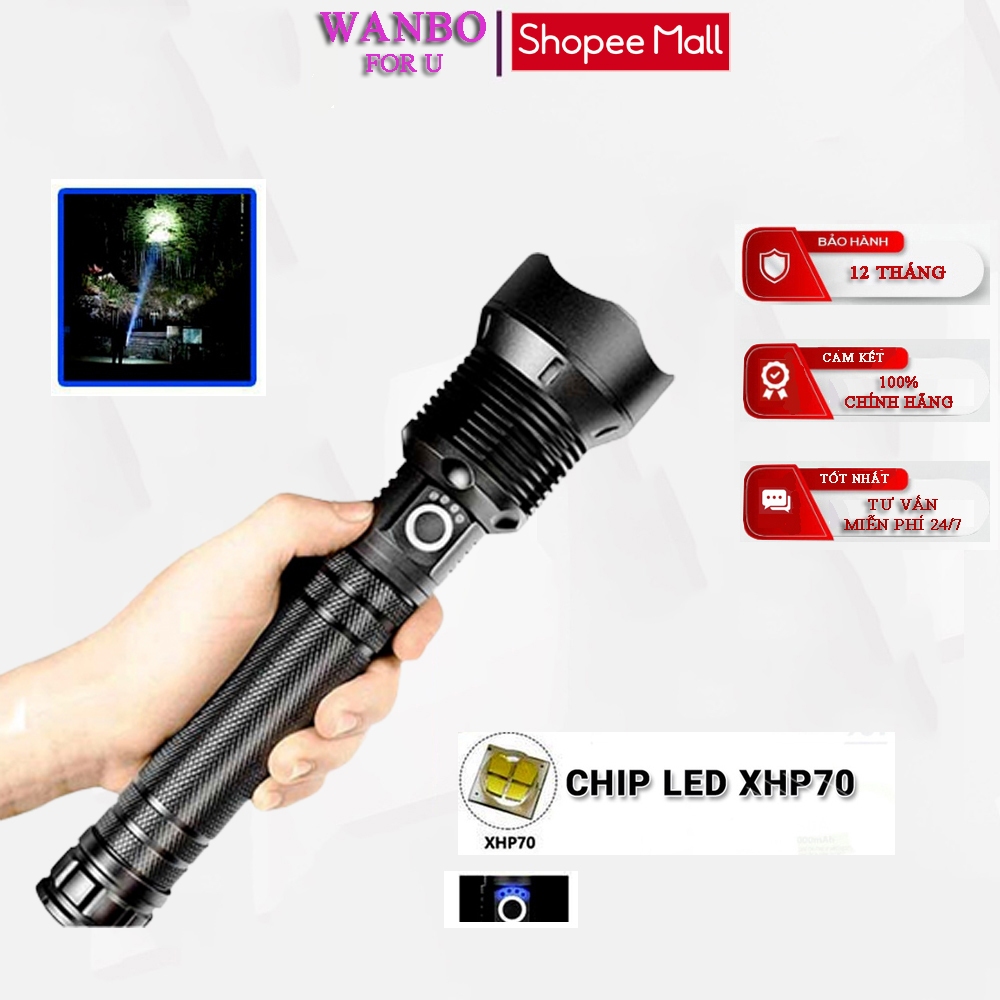Đèn Pin CORISU P70 Hợp Kim Công Suất Lớn Chiếu Xa Lên Đến 200m Chip XHP70