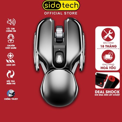 Chuột máy tính không dây SIDOTECH INPHIC PX2 gaming pin sạc thiết kế tương lai click tắt âm chống ồn chơi game laptop pc