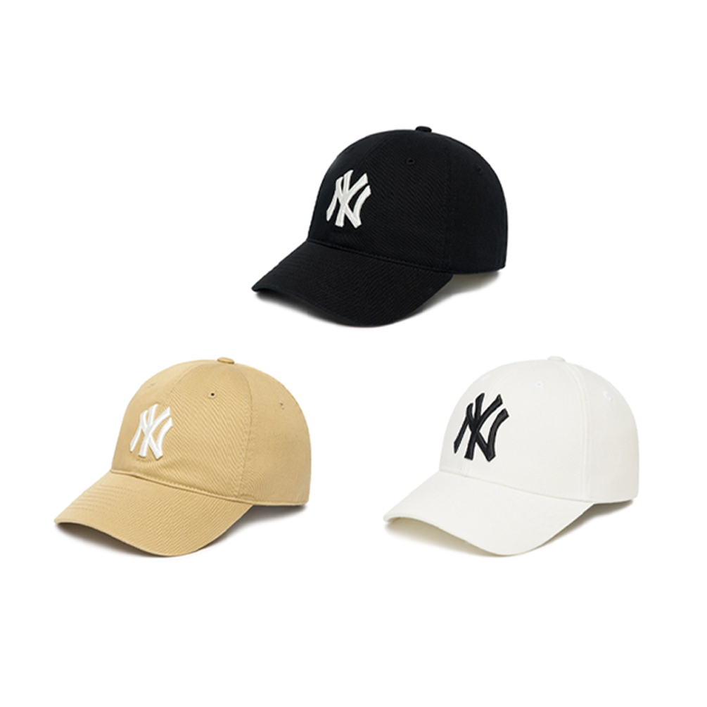Mũ nón lưỡi trai MLB logo thêu NY phong cách basic nhiều màu năng động