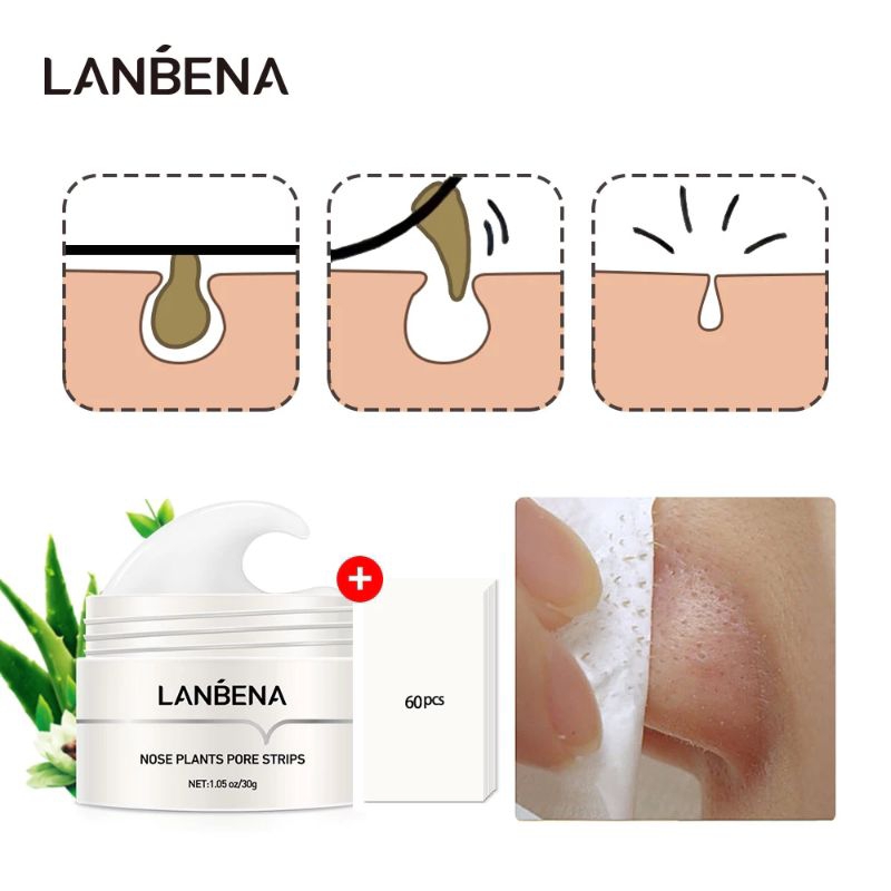 Gel lột mụn đầu đen Lanbena chính hãng 30gr+60 miếng dán