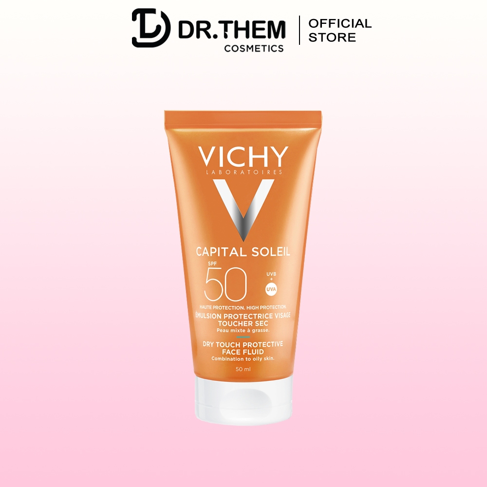 Kem Chống Nắng Không Gây Nhờn Rít Vichy Capital Soleil Mattifying Dry Touch Face Fluid SPF 50 UVA+UVB 50ml