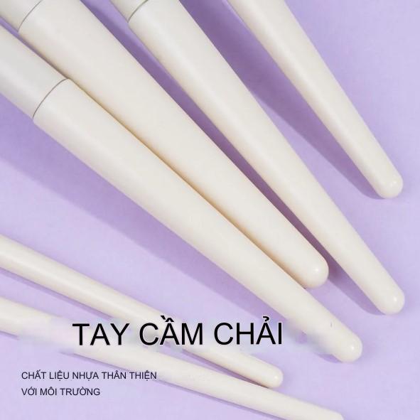 Bộ Cọ Trang Điểm Cá Nhân Cao Cấp 10 Cây Màu Trắng Sữa Từ Cơ Bản Đến Chuyên Nghiệp