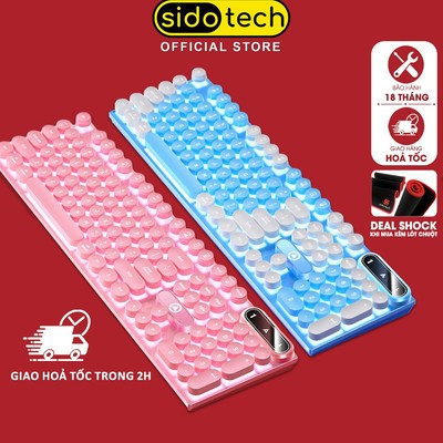Bàn phím máy tính gaming SIDOTECH K600 có dây full size phím giả cơ nút tròn LED RGB phù hợp dân văn phòng và game thủ