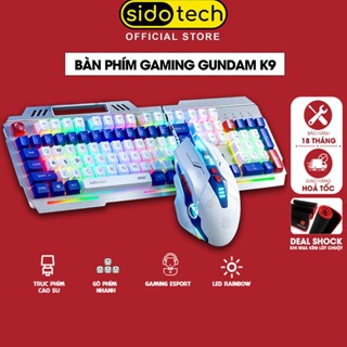 Bàn phím máy tính có dây gaming SIDOTECH K9 GUNDAM giả cơ full size 104 key led RGB chống nước combo chuột cho PC laptop