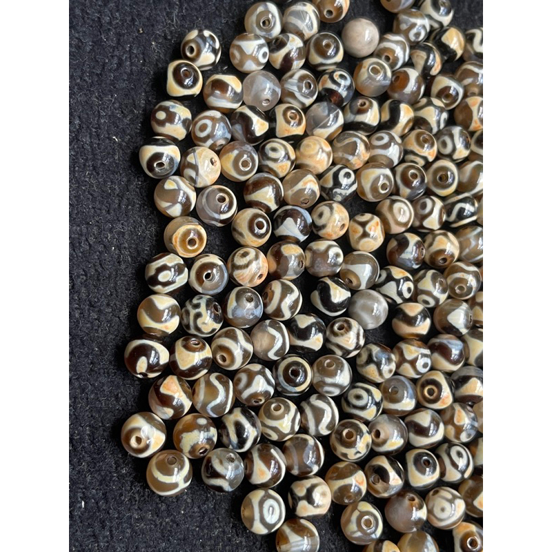 Combo 10 viên dzi thiên châu size 8,5mm tròn