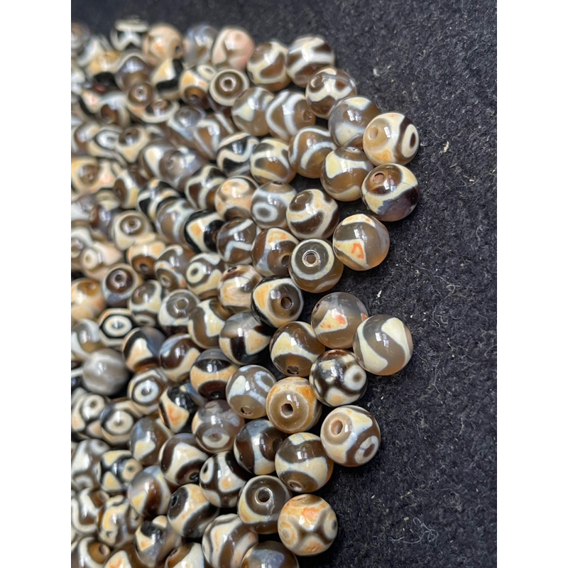 Combo 10 viên dzi thiên châu size 8,5mm tròn