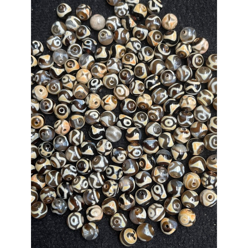 Combo 10 viên dzi thiên châu size 8,5mm tròn