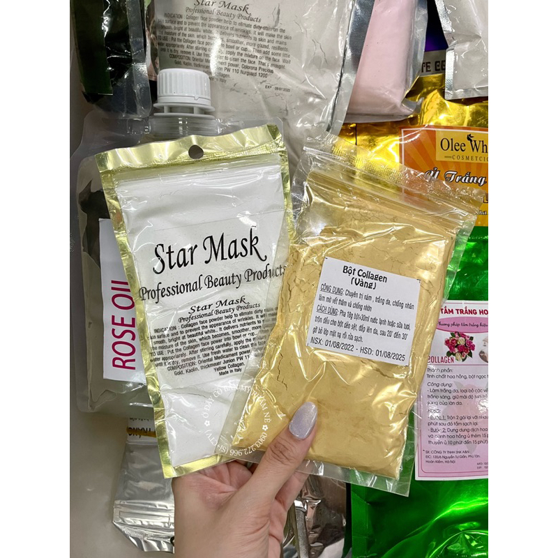 (Chuyên Spa) Bột đắp mặt Collagen (trắng/vàng)