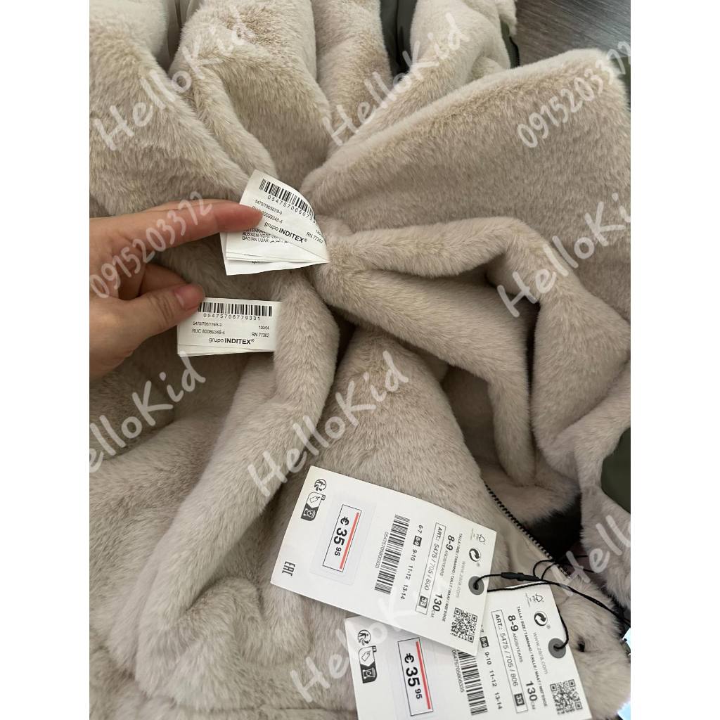 Áo khoác raincoat lót lông thỏ cho bé