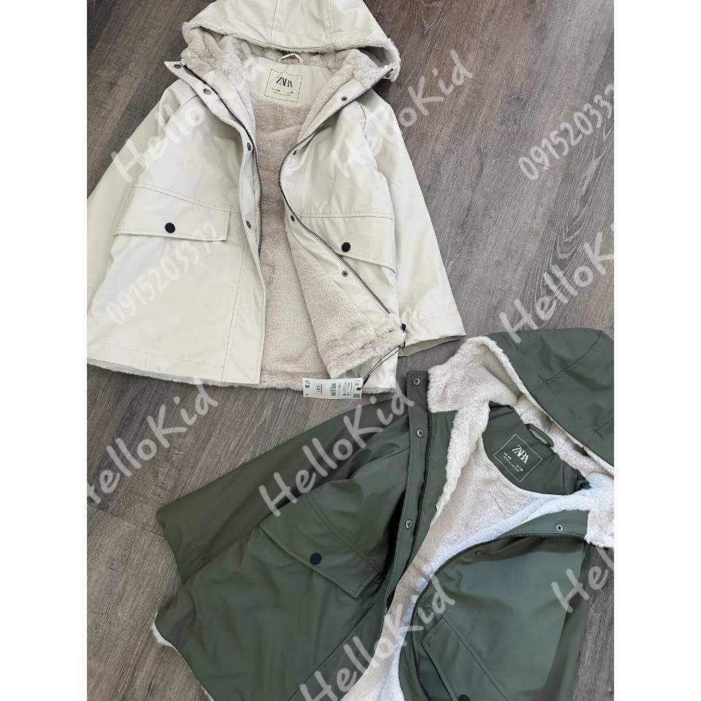 Áo khoác raincoat lót lông thỏ cho bé