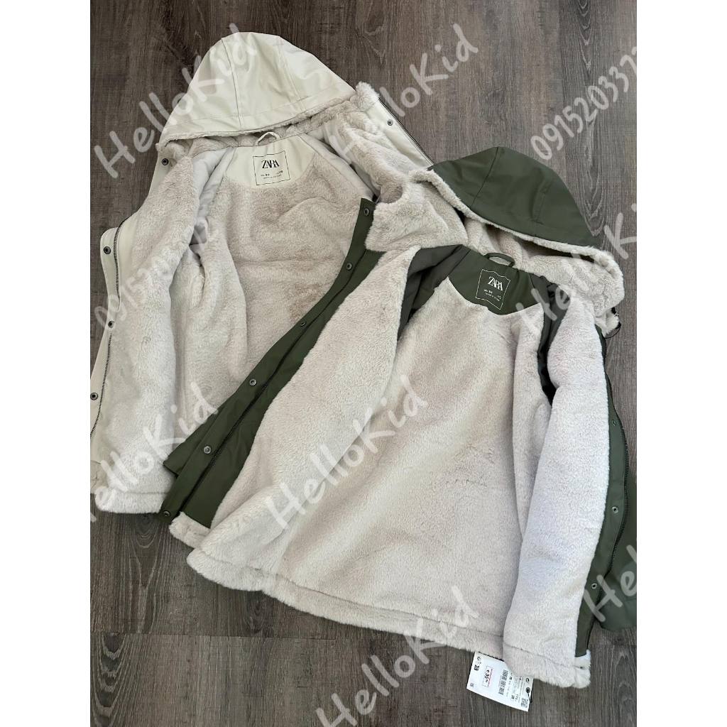 Áo khoác raincoat lót lông thỏ cho bé