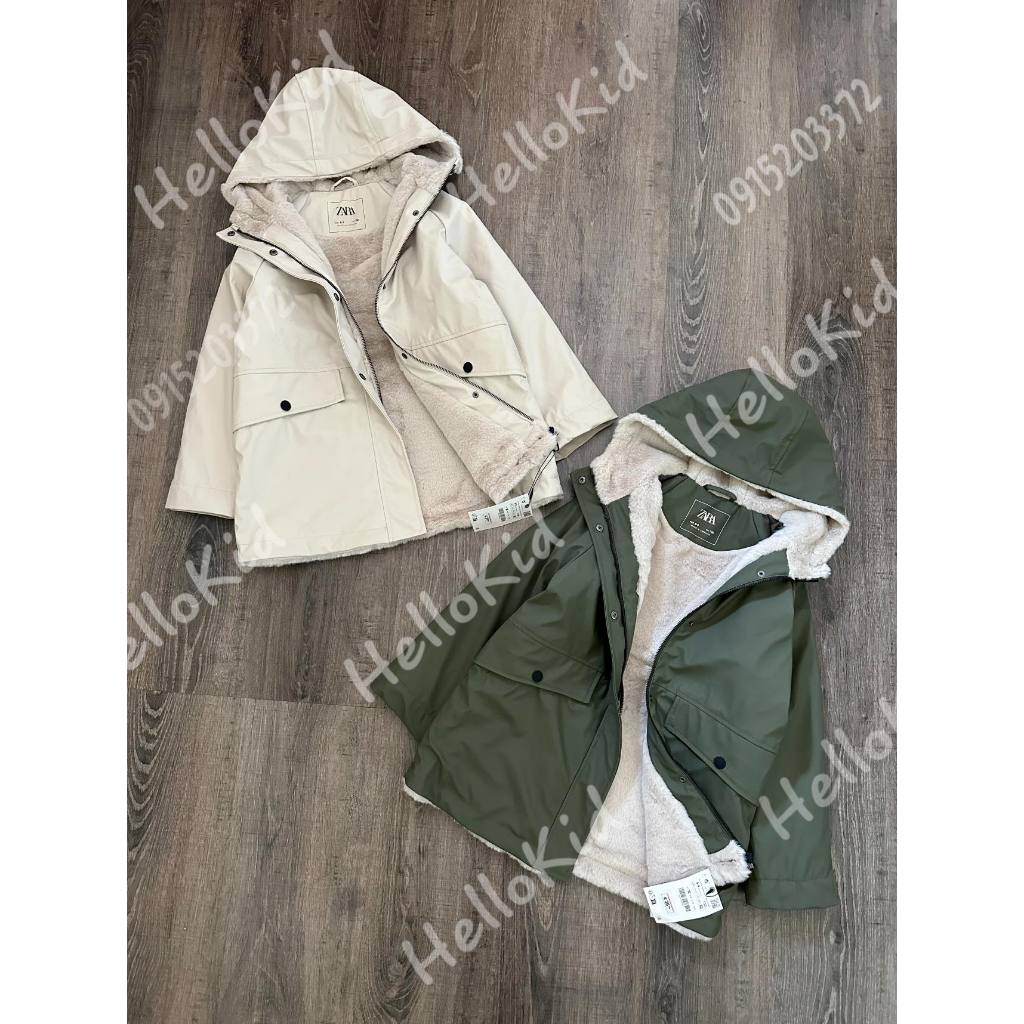 Áo khoác raincoat lót lông thỏ cho bé