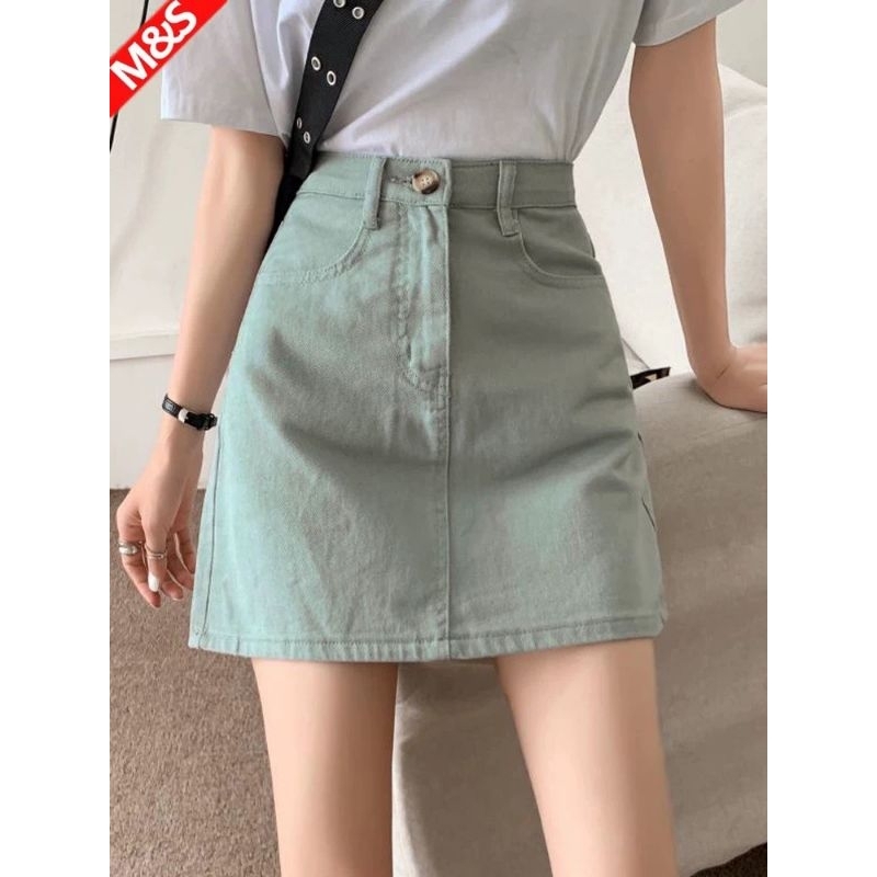 Xả hàng - Chân váy denim kaki chất đẹp dáng ngắn hãng Boo