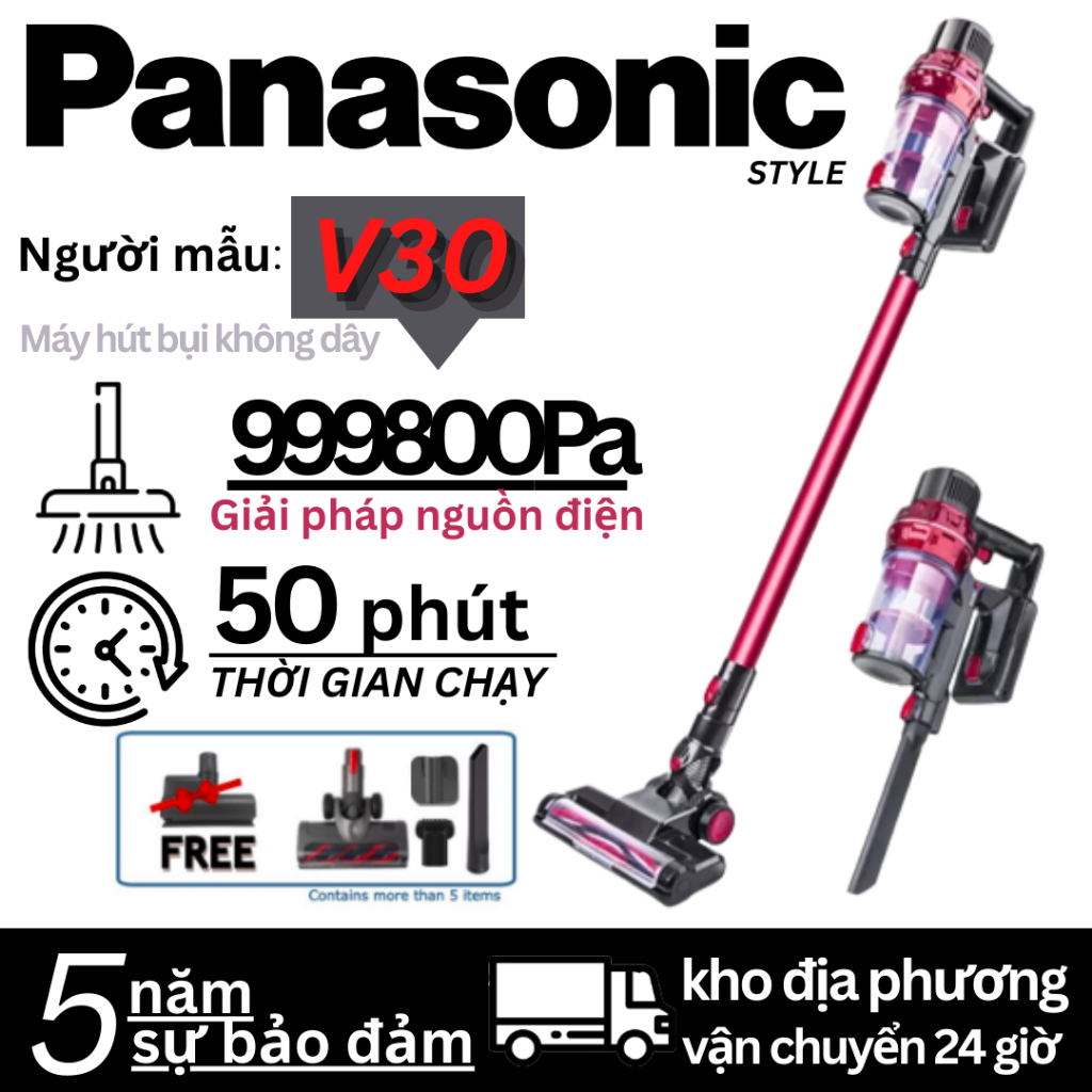 KHUYẾN MÃI 2023⭐Máy hút bụi toàn bộ Panasonic V30 Thiết kế mới Máy hút bụi không dây dành cho gia đình/văn phòng/ô tô *B