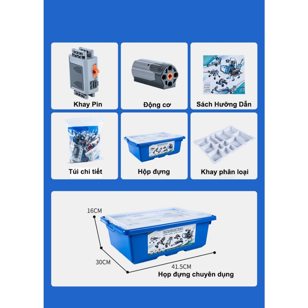 Bộ Đồ Chơi Lắp Ráp Kỹ Sư Cơ Khí 6989 Thông Minh Có Động Cơ + Hộp Đựng Chi Tiết + Tặng sách hướng dẫn màu