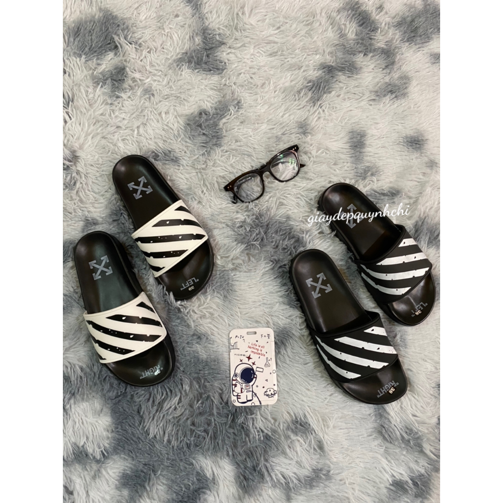 Dép Nam Nữ Quai Ngang O F F W H I T E siêu dẹp Siêu HOT
