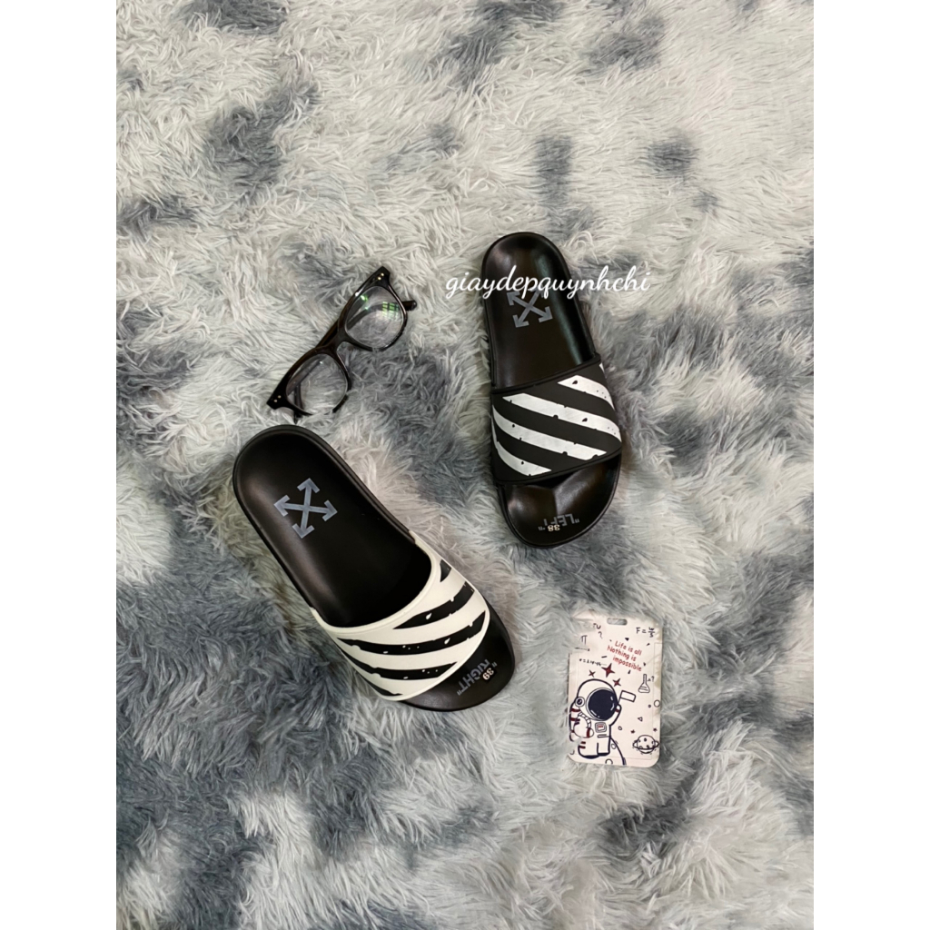 Dép Nam Nữ Quai Ngang O F F W H I T E siêu dẹp Siêu HOT