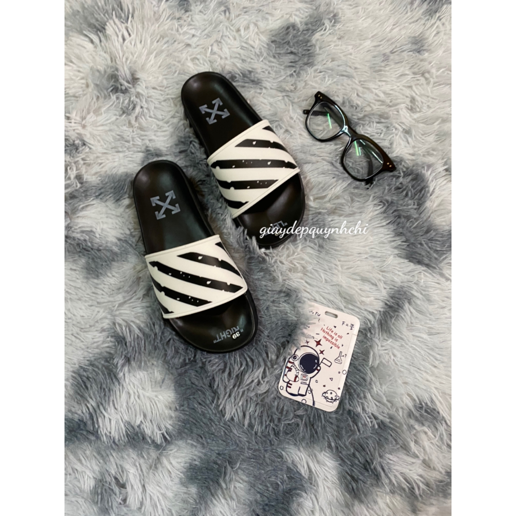 Dép Nam Nữ Quai Ngang O F F W H I T E siêu dẹp Siêu HOT